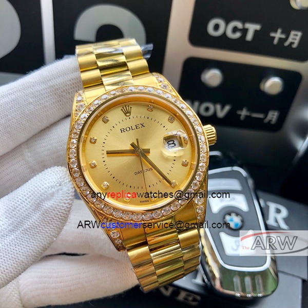 Rolex Datejust 40mm Replica Watch Yellow Gold President
